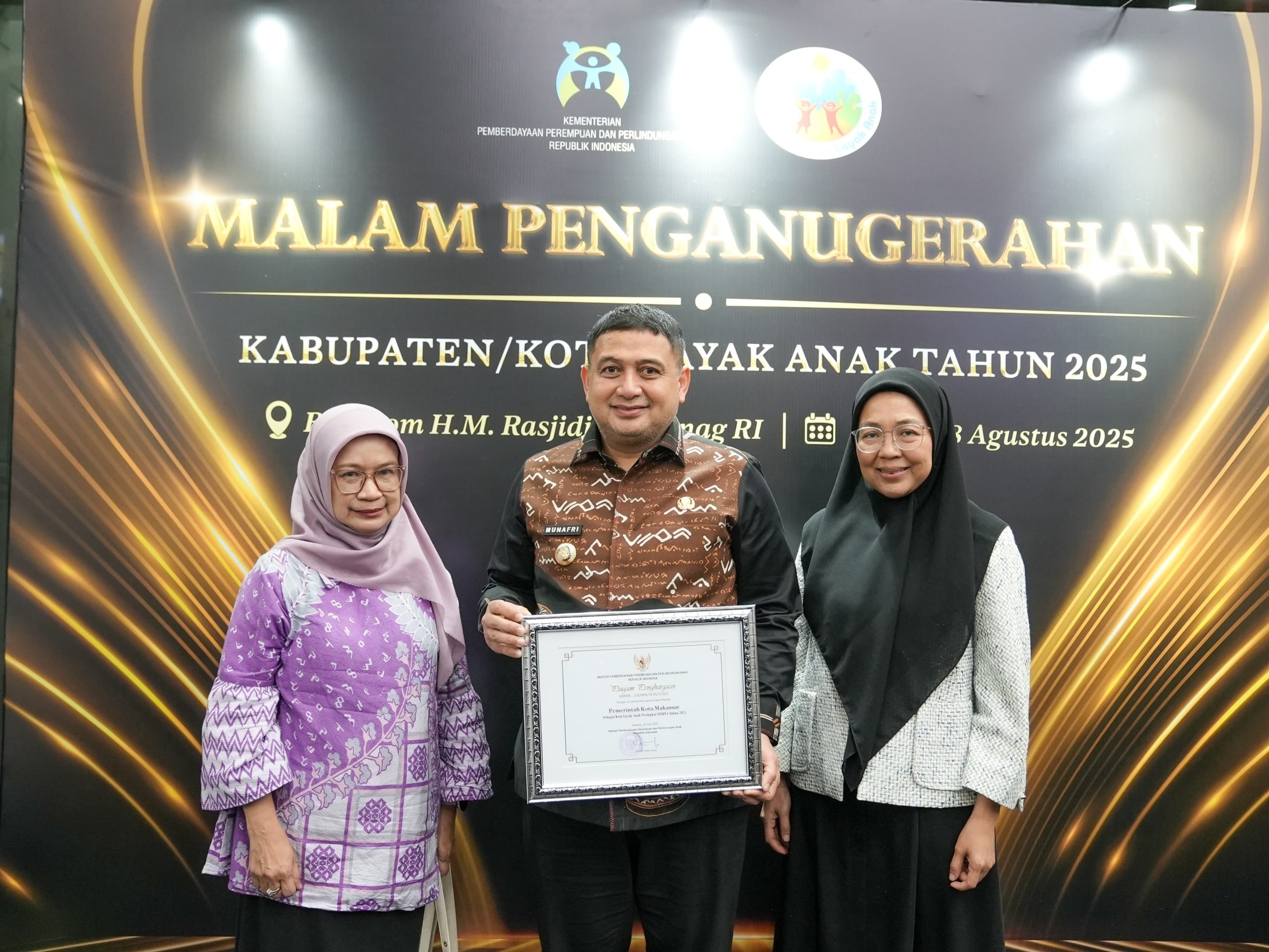 Dipimpin Munafri-Aliyah, Makassar Ungguli Daerah Lain di Sulsel, Gondol KLA Nindya 2025