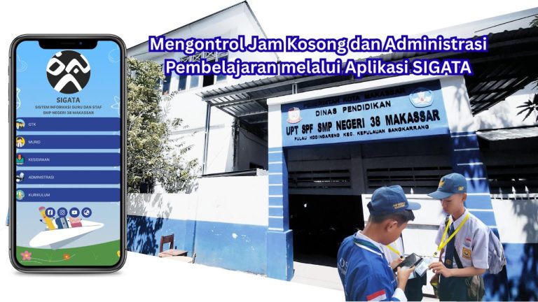Siswa SMP Negeri 38 Makassar memanfaatkan Aplikasi SIGATA (Sistem Informasi Guru dan Staf)