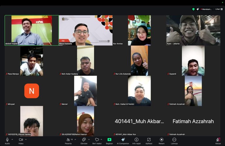 Rapat Pengurus Nasional dan Wilayah Perisai Demokrasi Bangsa Sulawesi Selatan via Zoom Meeting